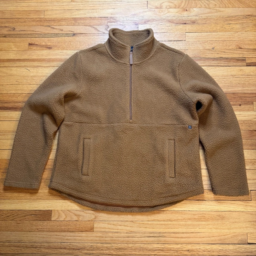 Free Fly Fleece Quarter Zip Pullover Womens Sherpa Jacket Kangaroo Pockets Large